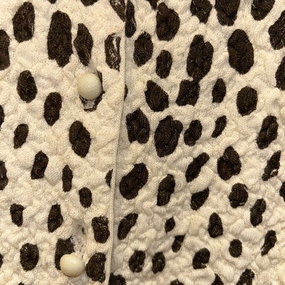 Leggiadro Italy FANTASTIC cream black spotted animal leopard top S - Picture 5 of 7